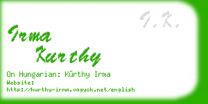 irma kurthy business card