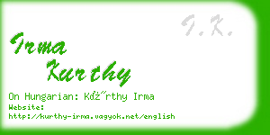 irma kurthy business card